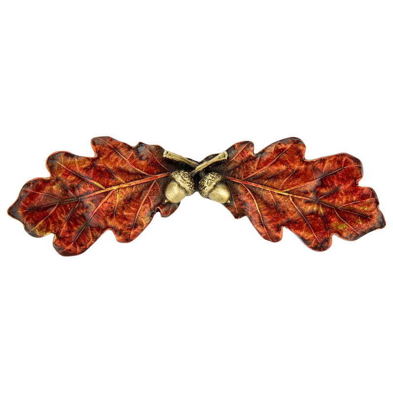 Leaves Novelty Pull, Brass Hand Tinted