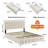 Velvet Upholstered Standard 3 Piece Bedroom Set, 1 Bed And 2 Dresser (set Of 3)-1280924229