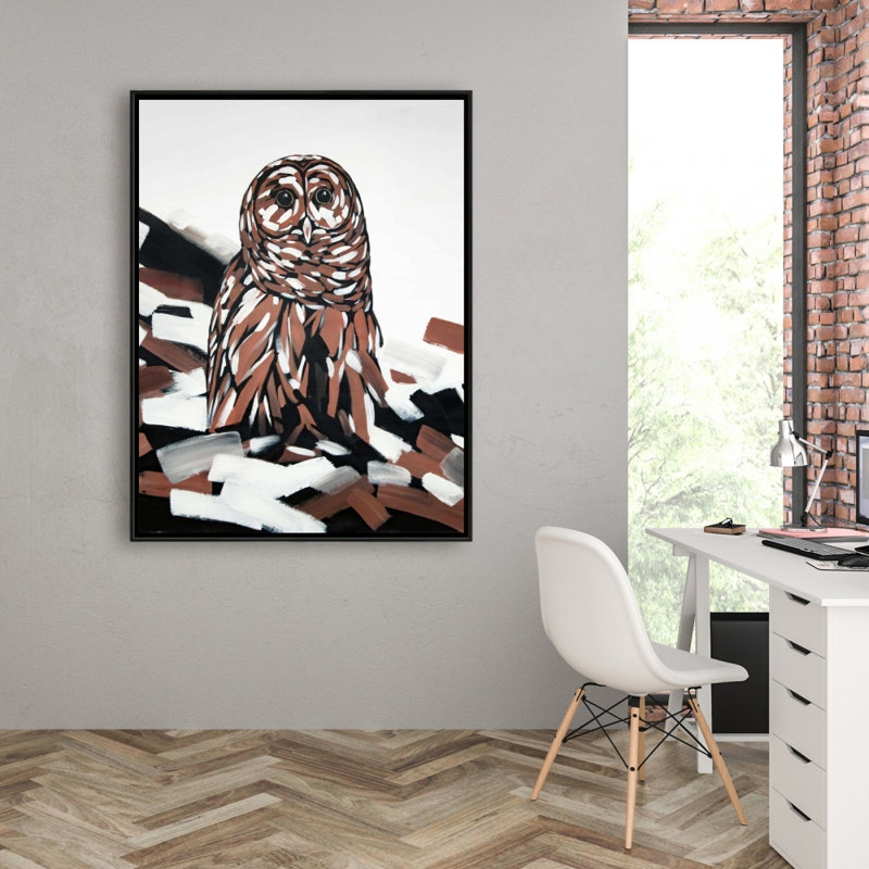 Toile encadrée Tawny Owl | Décoration de chambre d'oiseau pour la maison
