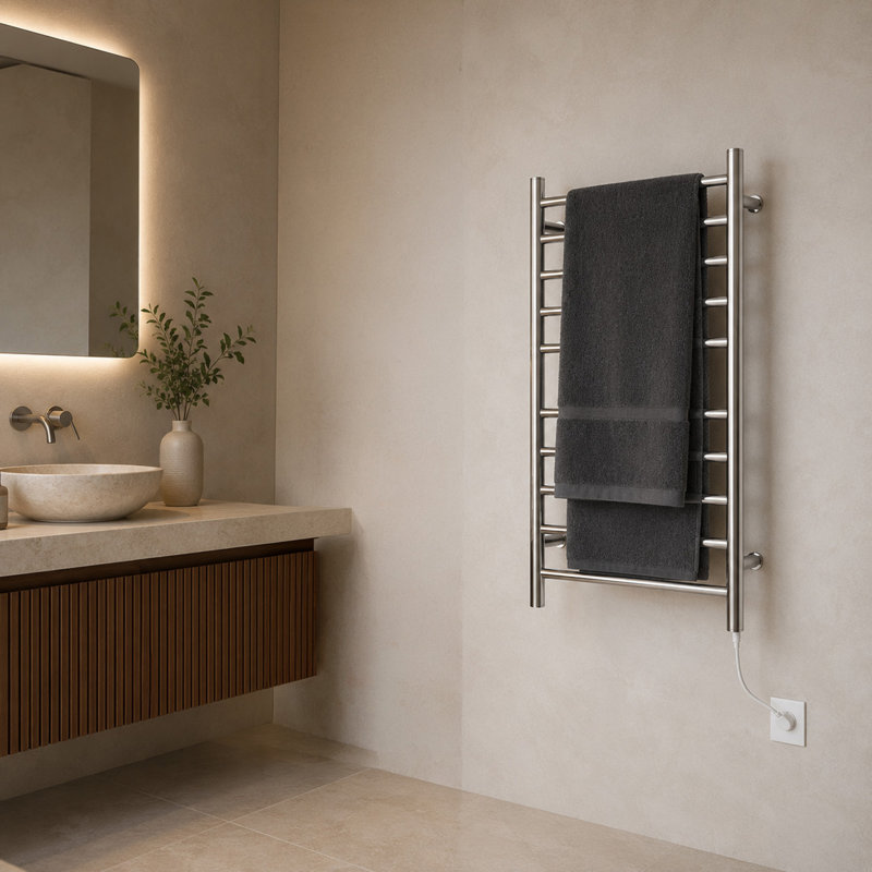 Bali Series Straight Towel Rail Towel Warmer, Polished Chrome