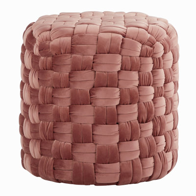 Round 16" Ottoman In Blush K Velvet