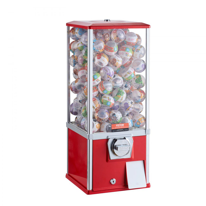Distributeur automatique de boules de 25 po H, Rouge