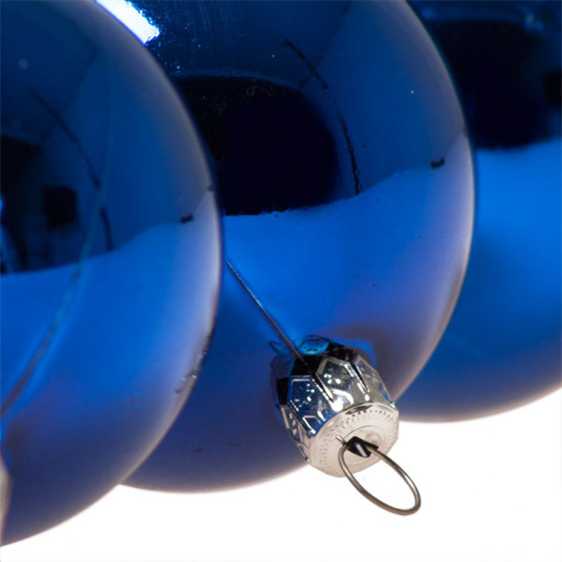 Bauble, Electric Blue Shiny, 4cm H x 4cm W x 4cm D