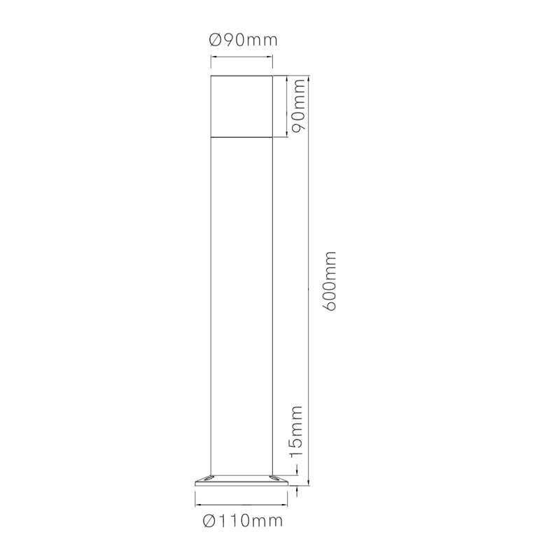 60cm LED Column Floor Lamp, Corten