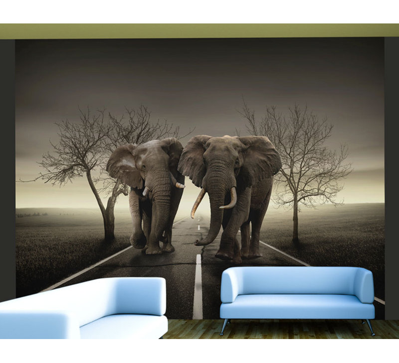Elephant City 2.31m x 300cm Wallpaper, 309cm L x 400cm W