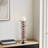 Wood and Metal Pillar Candle Holder with Stacked Ring Design-1359839622
