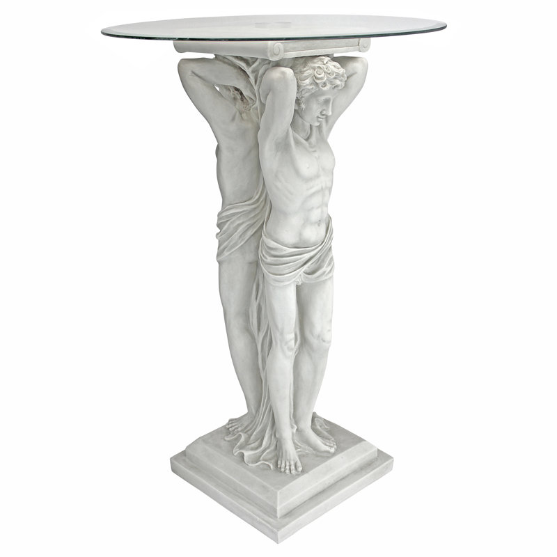 Glass Top Figurine End Table