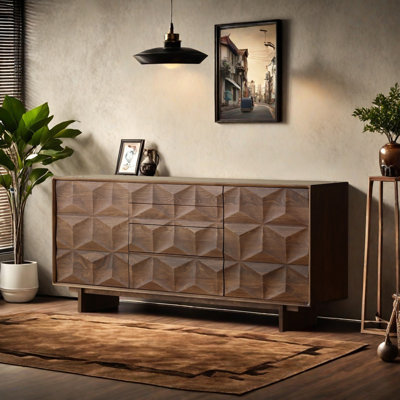 Buffet en bois de noyer massif