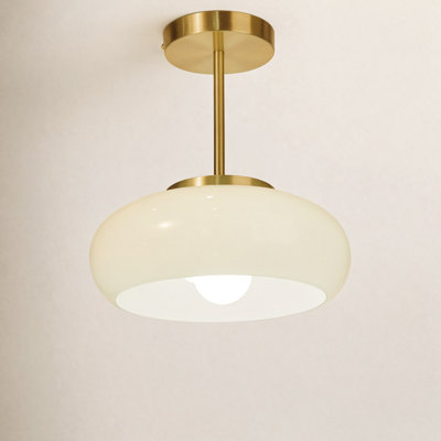 1 - Light Copper Dome Pendant Beige