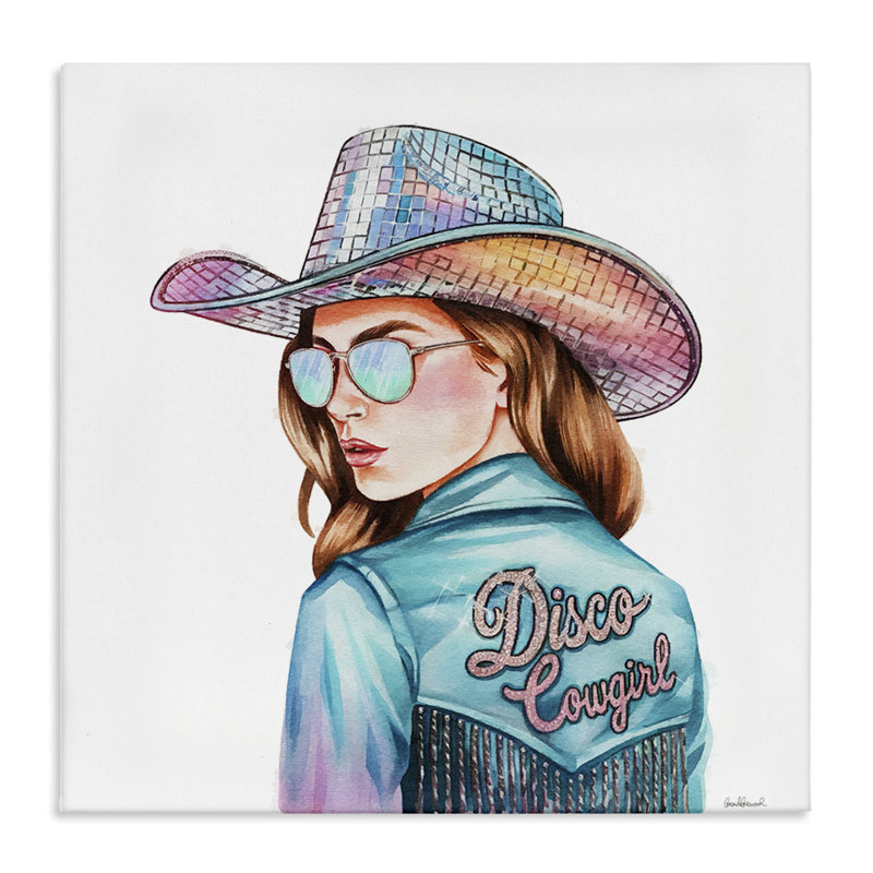 Toile disco, portrait par Cowboy, design par Amanda Greenwood, H 24 po x l 24 po