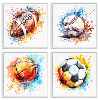  «Modern Splash Sports Balls», ensemble de 4 giclées par LSR Design Studio