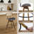 Color Swivel Upholstered Faux Leather Counter Stool with Solid Wood Frame-829197353