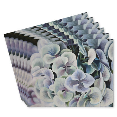 Colorful Hydrangea Flowers Polyester Kibbe Set of 6