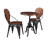 Lincya Round Solid Wood Top Metal Base Dining Table