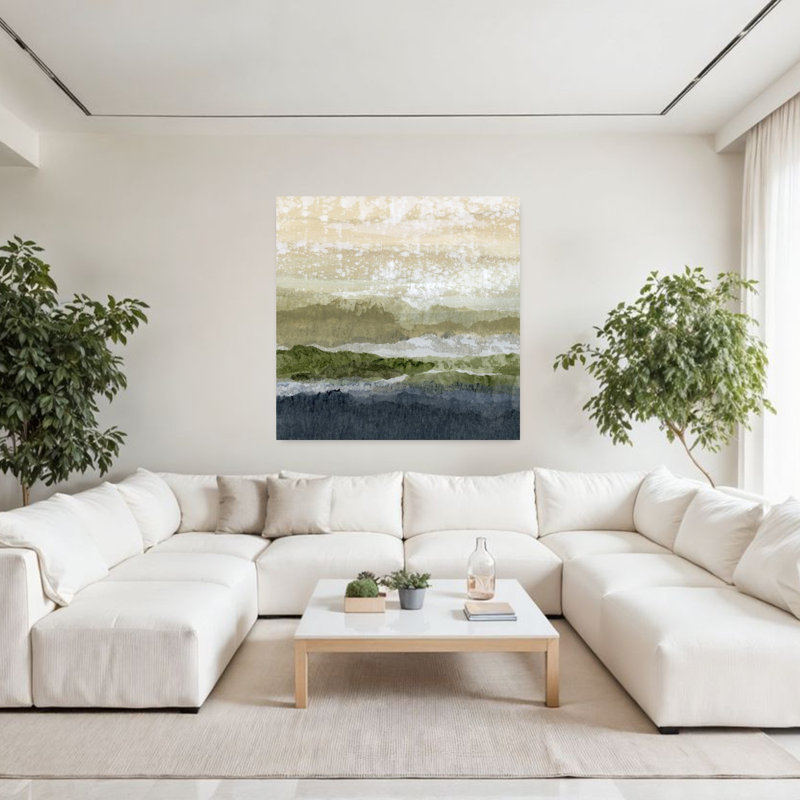 Art contemporain contemporain, paysage abstrait, H 48 po x l 48 po