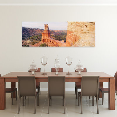 Vue en angle élevé d'une formation rocheuse, parc d'État de Palo Duro Canyon, Texas, paysage contemporain abstrait, art mural