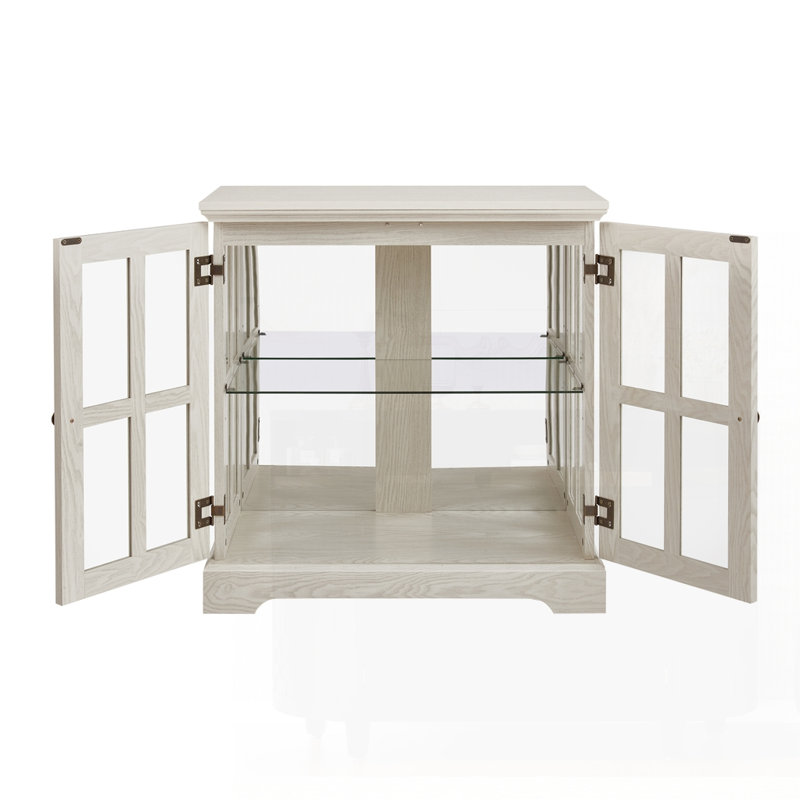 Tall Accent Cabinet With Glass Door, White