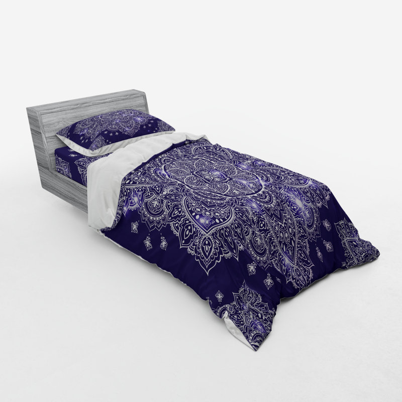 Eclectic Polyester Damask Duvet Cover, Twin XL Duvet Cover + 2 Additional Pieces