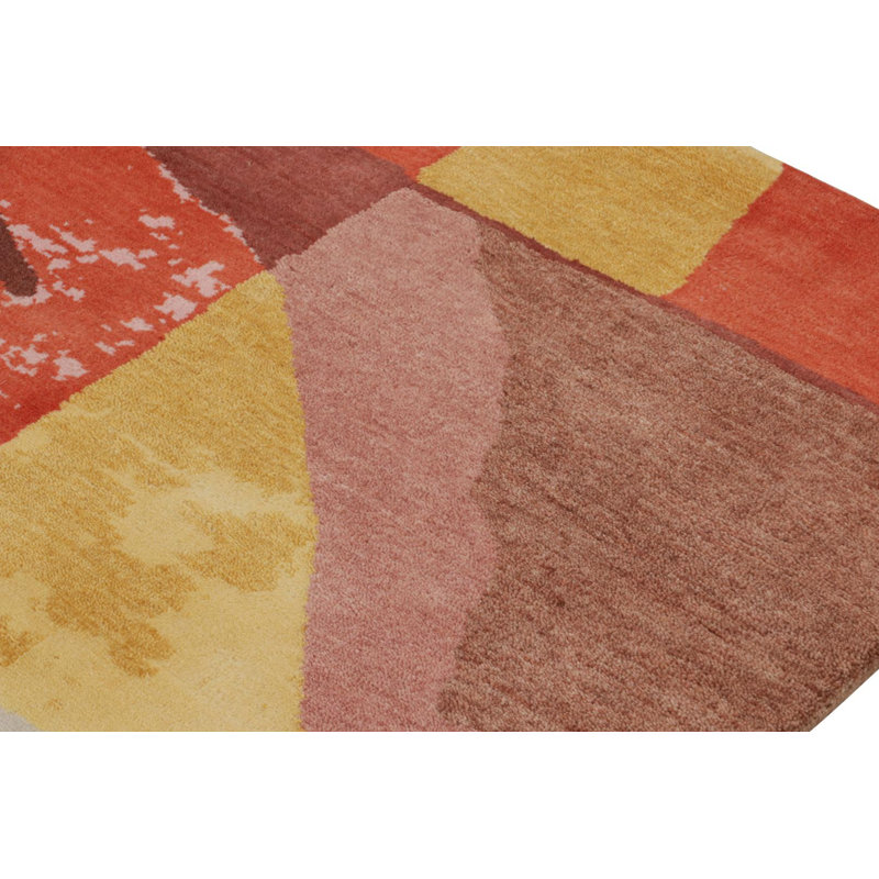Hand Knotted Geometric Area Rug, Rectangle 8' x 10'