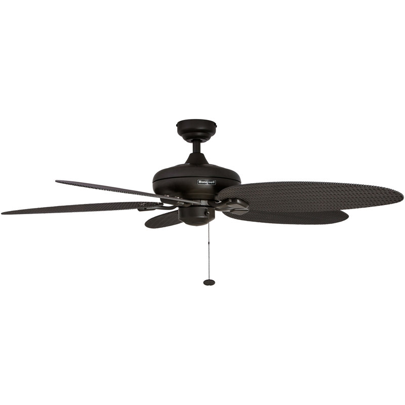 Bronze 52" Tropical Low Profile Ceiling Fan with Remote