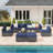 Wicker 8 - Person Modular Patio Conversation Set with Cushions-957262201