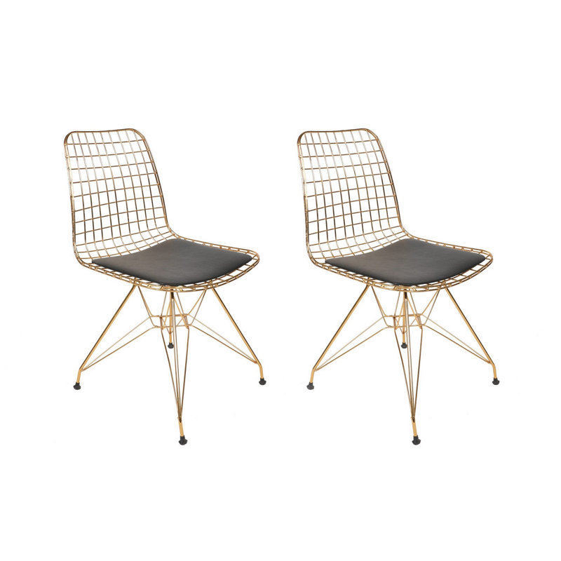 Ensemble de chaises (2 pièces), Gris, Doré
