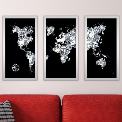 «World of Diamonds» par BY Jodi - ensemble de 3 reproductions d'art graphique