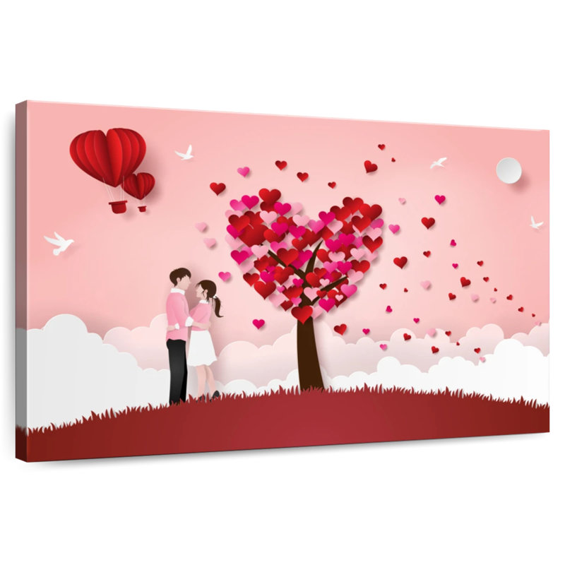 Hardie, couple de cœurs romantiques, H 16 po x l 24 po