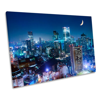 Tokyo Cityscape Night - Wrapped Canvas Print