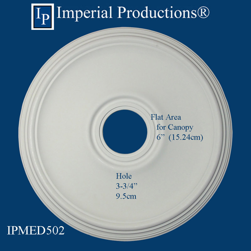 Médaillon de plafond, H 1,5 po x l 24 po x P 24 po