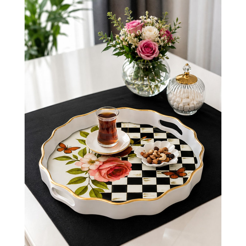 Plateau, White/Multicolor, Checkered, Floral