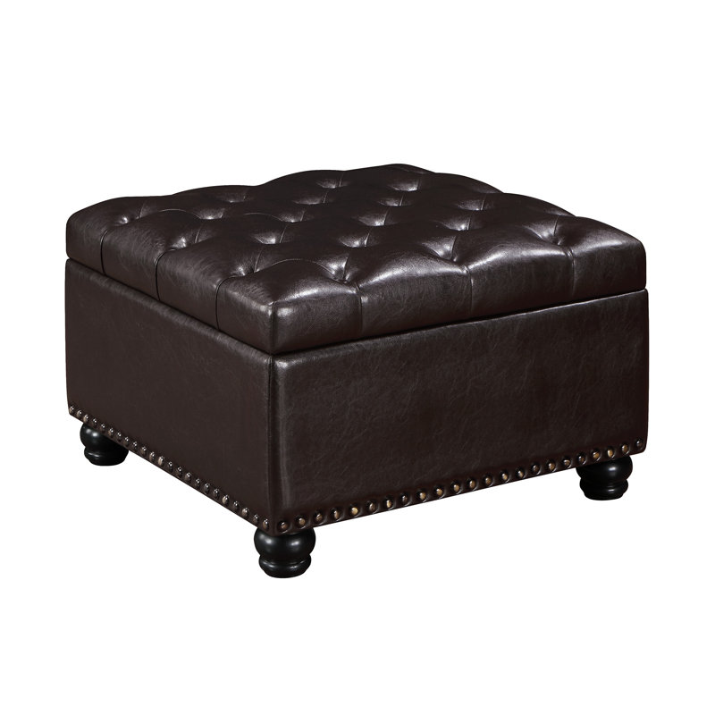 Aquita Faux Leather Ottoman