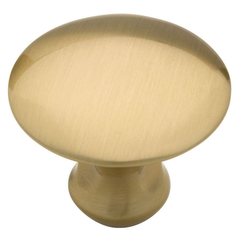 (5 Pack) 1-1/3 inch Barcelona Sweepy Knob, Satin Brass