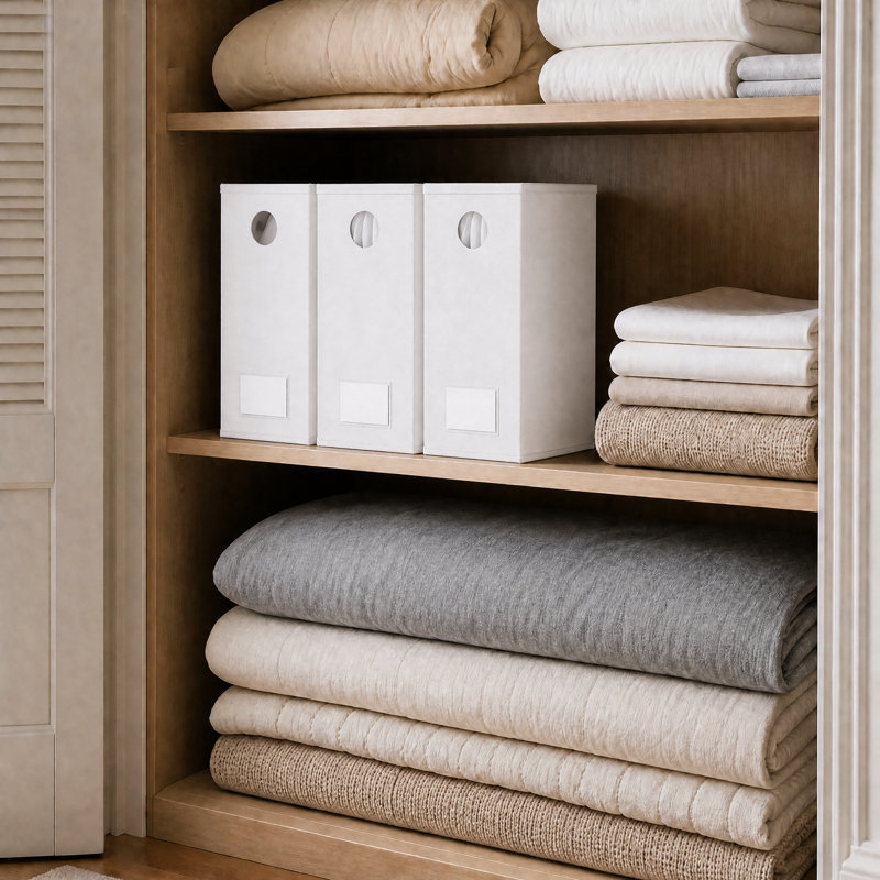 Ensemble de 10 organisateurs de draps et rangement, organisateur de draps pliable avec fenêtre XL pour placard à linge, porte-ensemble de draps pour grand et très grand lit, contenant de rangement pour literie