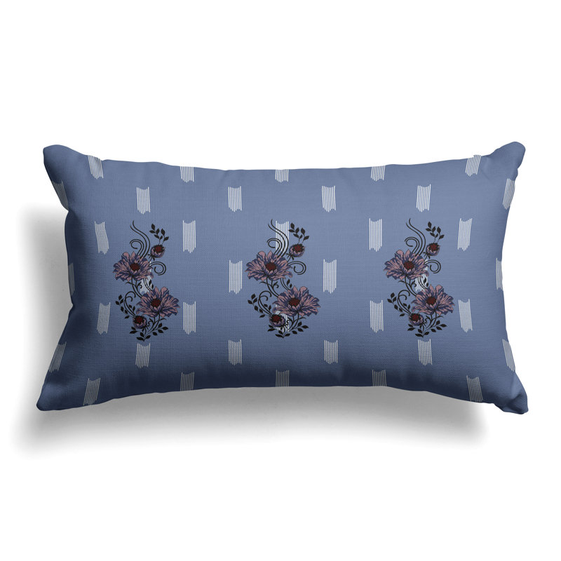 Floral Luminosity  Rectangular Throw Pillow, Blue/Purple