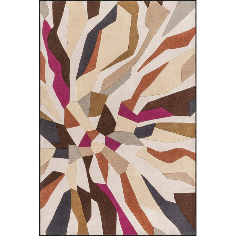 Tapis tissé et lavable à thème moderne, Rond 5 pi