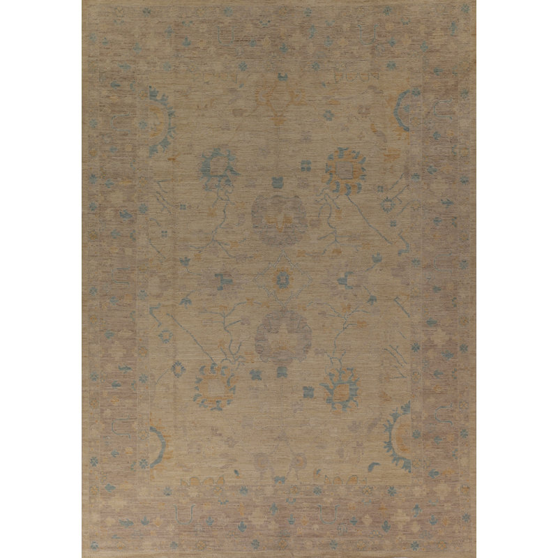 Vegetable Dye Oushak Turkish Area Rug 12