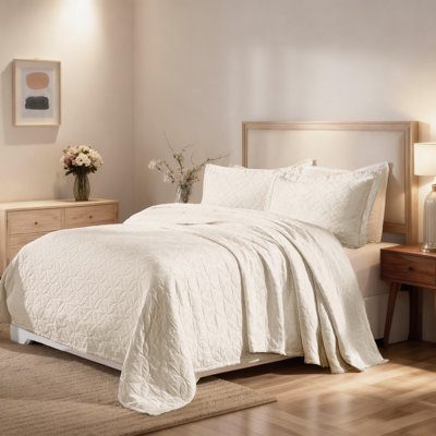 Ensemble de couvre-lit matelassé en coton The Blue Nile Mills