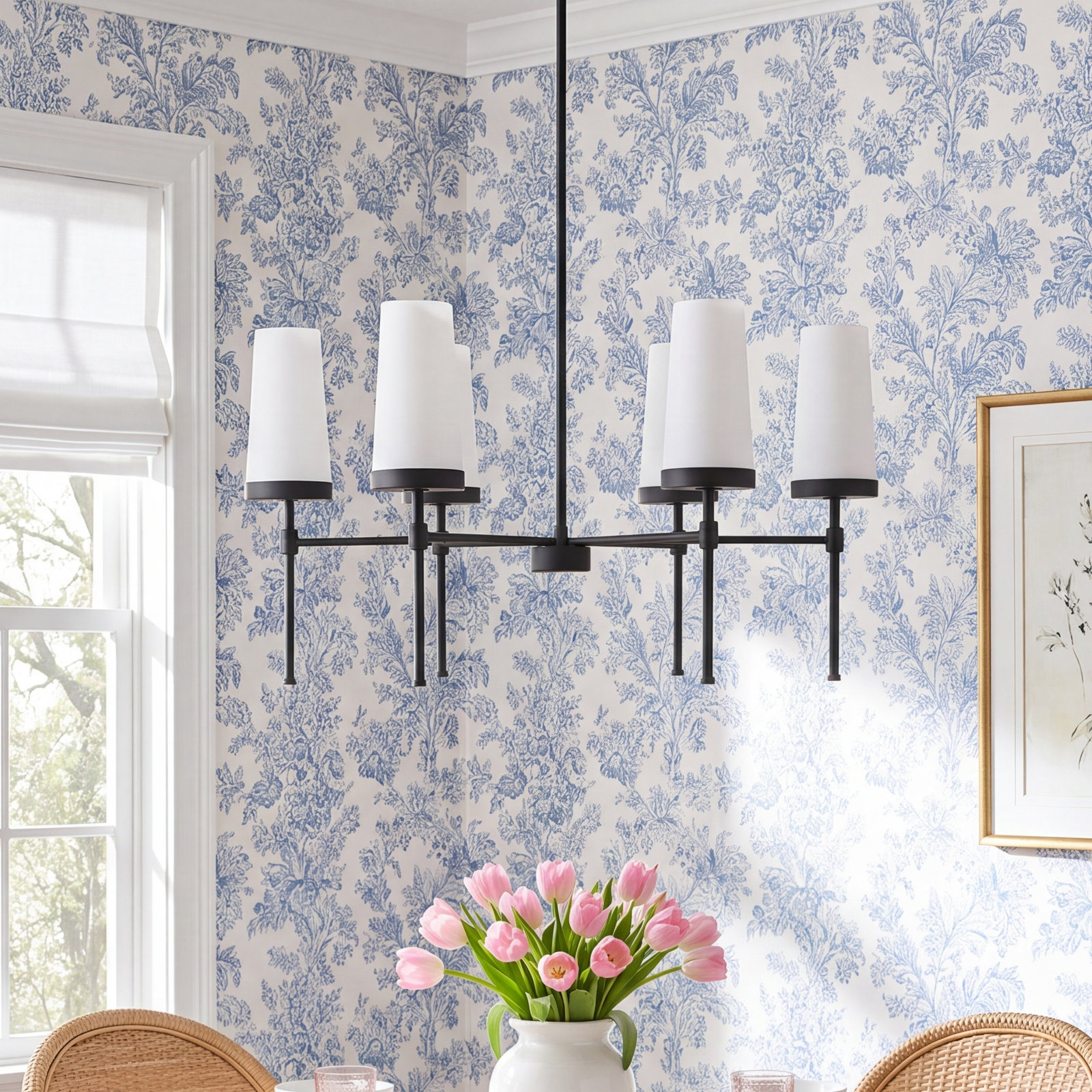 Dolfi 6-Light Chandelier, Matte Black