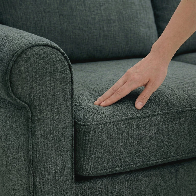 Canapé modulaire en L, Antique Charcoal Green Velvet
