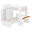 Lit mezzanine simple avec lit autonome, tablettes, bureau et garde-robe-101368214