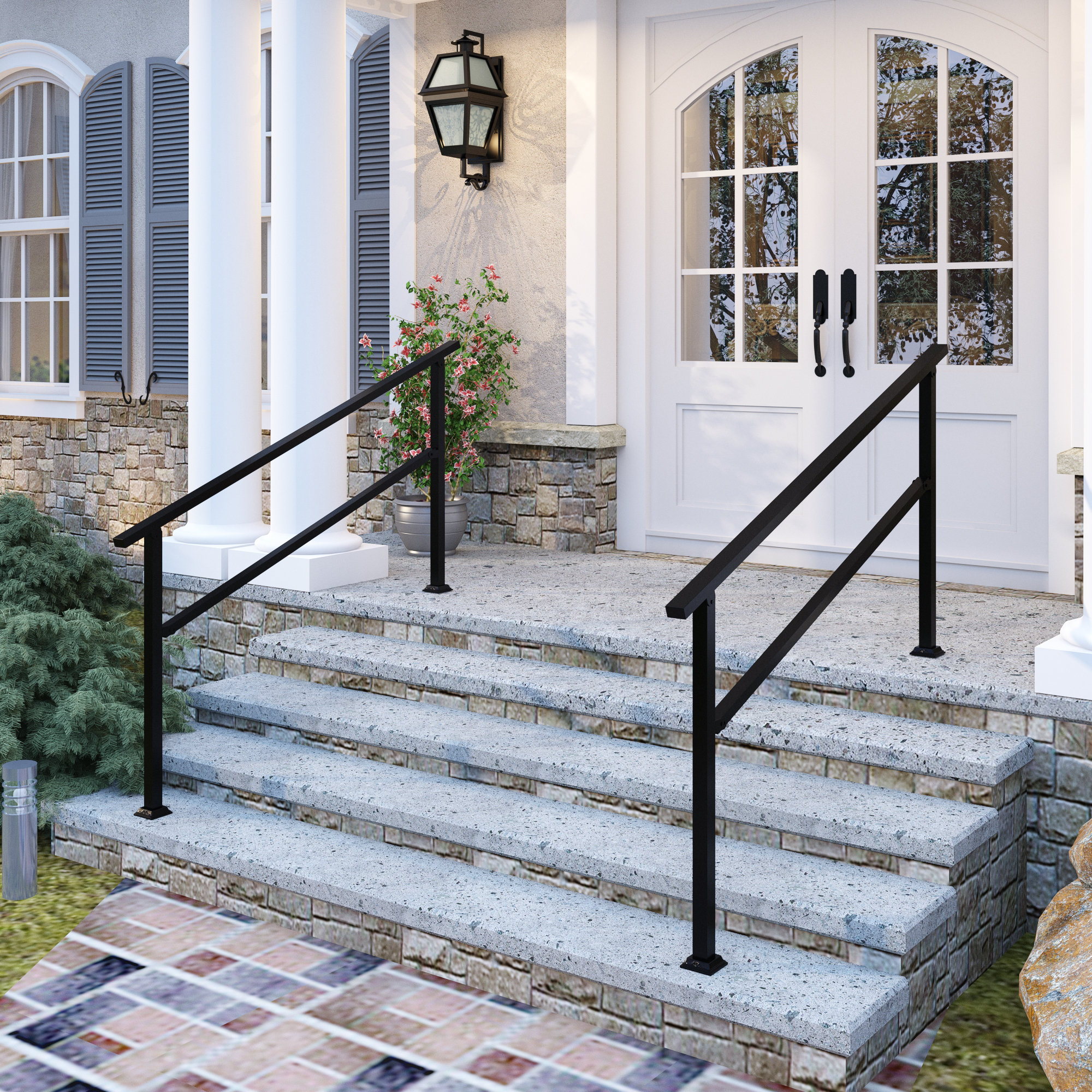 Metaoutdoors Stair Railing Kit Handrail Flexible Outdoor Deck Hand Rail ...