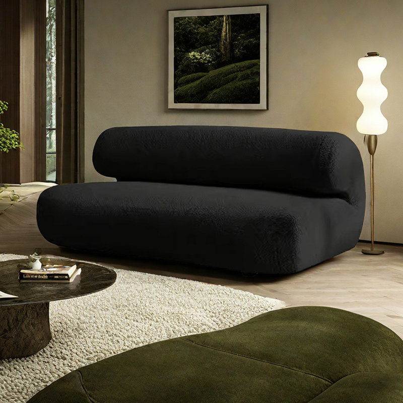 Canapé Wabi-sabi, H 27,55 po x l 70,86 po x P 40,15 po, Noir