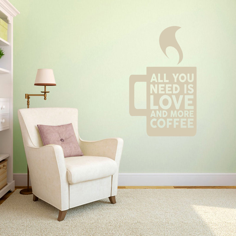 Text & Numbers Non-Wall Damaging Wall Decal, Beige