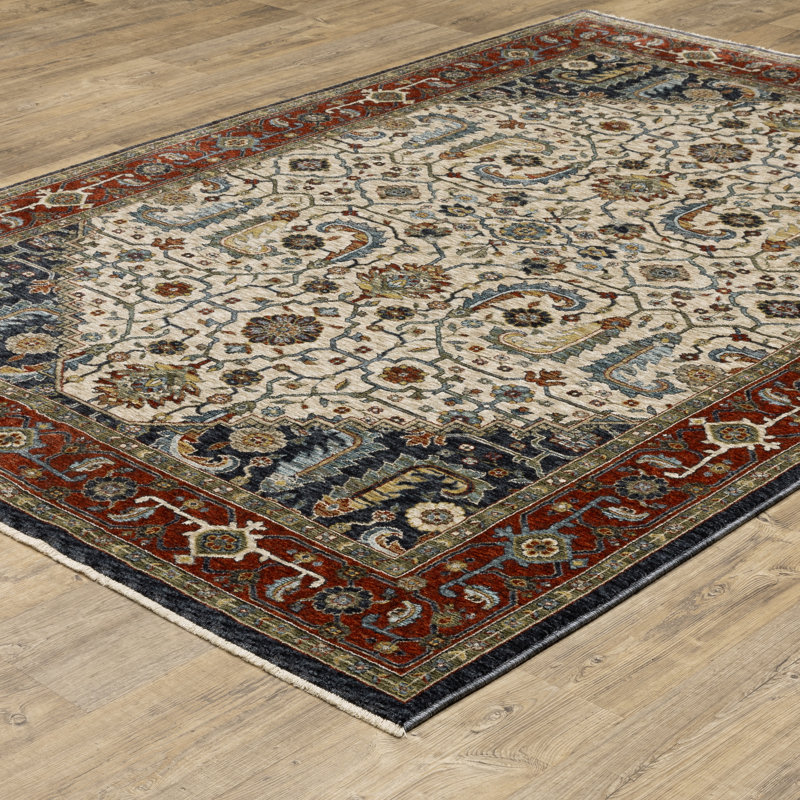 Hovis Oriental Indoor Rug, Rectangle 3'3" x 5'
