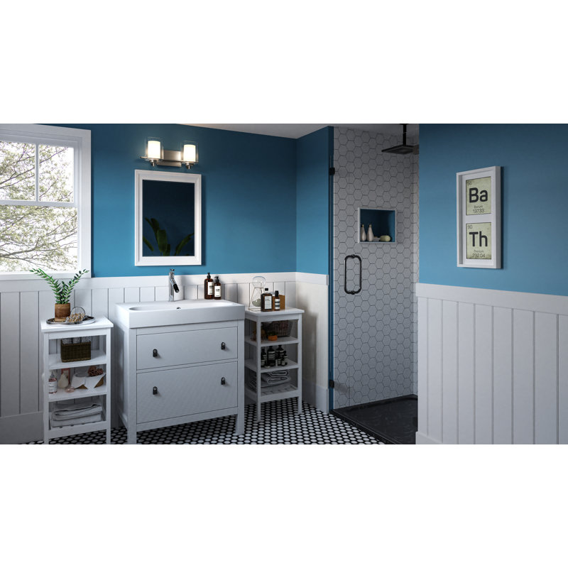 Éclairage pour meuble-lavabo à 2 lumières à intensité variable Roseville, Nickel brossé