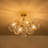 4-Light Clear Glass Semi Flush Mount Ceiling Light-2033074212