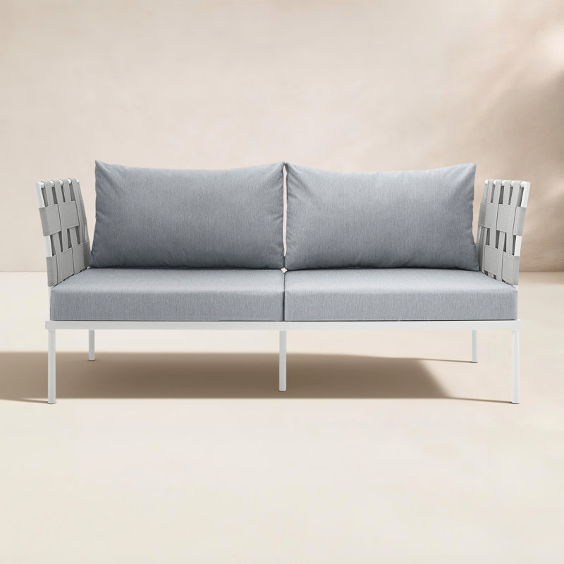 Causeuse d'extérieur en aluminium Harmony, Gris