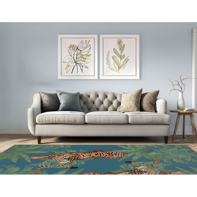 Tapis intérieur antidérapant Rumble In the Jungle, Rectangulaire 2 pi x 3 pi
