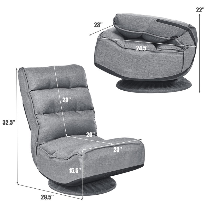 Fauteuil de jeu PC et de course, Gris